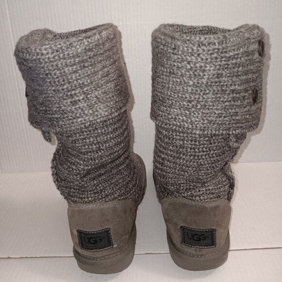 WOMEN'S UGG CARDY SWEATER BOOTS GRAY SIZE 8 - Picture 7 of 13